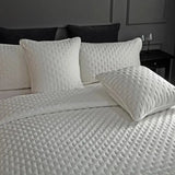 Stitch Taupe Quilt Set with 2Pillow Shams Reversible Quilted Bed Cover set Ultra Soft Lightweigh Microfiber Filler Dusty Pink - Julia M LifeStyles