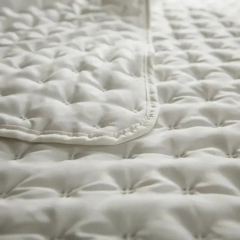 Stitch Taupe Reversible Quilt Set with Pillow Shams - Ultra Soft Microfiber - Julia M LifeStyles