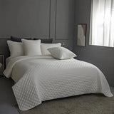 Stitch Taupe Reversible Quilt Set with Pillow Shams - Ultra Soft Microfiber - Julia M LifeStyles