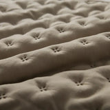 Stitch Taupe Reversible Quilt Set with Pillow Shams - Ultra Soft Microfiber - Julia M LifeStyles