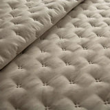 Stitch Taupe Reversible Quilt Set with Pillow Shams - Ultra Soft Microfiber - Julia M LifeStyles