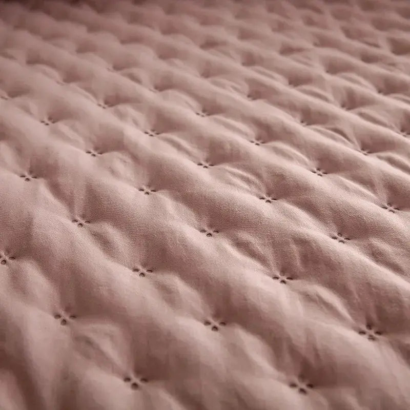 Stitch Taupe Reversible Quilt Set with Pillow Shams - Ultra Soft Microfiber - Julia M LifeStyles