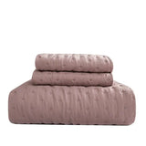 Stitch Taupe Reversible Quilt Set with Pillow Shams - Ultra Soft Microfiber - Julia M LifeStyles