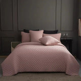 Stitch Taupe Reversible Quilt Set with Pillow Shams - Ultra Soft Microfiber - Julia M LifeStyles