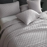 Stitch Taupe Quilt Set with 2Pillow Shams Reversible Quilted Bed Cover set Ultra Soft Lightweigh Microfiber Filler Dusty Pink - Julia M LifeStyles