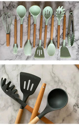 Silicone Kitchen Utensil Set - 11 Pieces with Storage Bucket Julia M LifeStyles