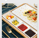 Steak dinner plate with handle, wooden tray for home, wooden tableware, Western restaurant, online celebrity dinner plate. - Julia M LifeStyles