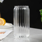 Korean Elegance Striped Glass Cup - Julia M LifeStyles
