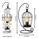 Decorative lamp with birdcage design and detailed measurements on a white background