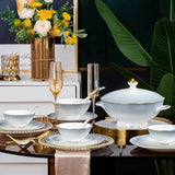 Elegant Gradient Grey Bone China Tableware Set - 60 Pieces Julia M LifeStyles