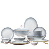 Elegant Gradient Grey Bone China Tableware Set - 60 Pieces Julia M LifeStyles