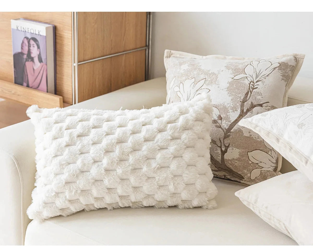 Exquisite Nordic Floral Embroidery French Cream Throw Pillow Cover Julia M LifeStyles