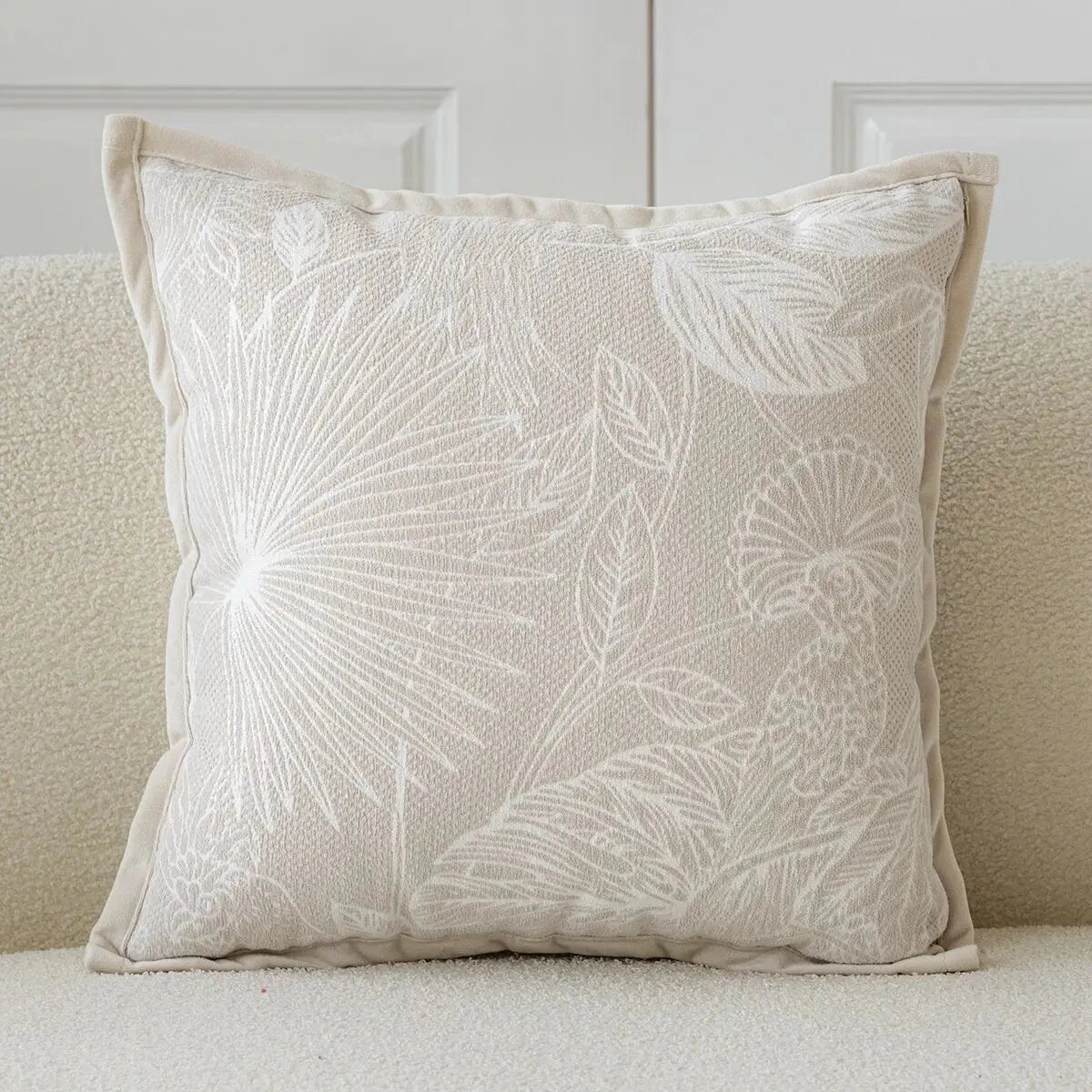 Exquisite Nordic Floral Embroidery French Cream Throw Pillow Cover Julia M LifeStyles