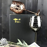 Stainless Steel Wine Glasses With Black Plated etched with intricate and authentic baroque engravings Royal style wine goblets - Julia M LifeStyles