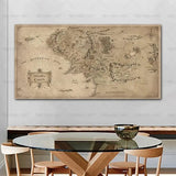 Vintage Middle-earth Map Canvas Painting 🗺️ - Julia M LifeStyles