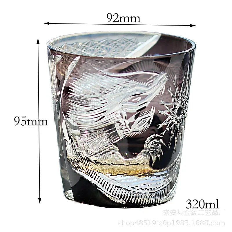Classic Design Whiskey Wine Beer Water Cup Hand-Carved Foreign Shot Glass with Luxury Gift Box Julia M LifeStyles