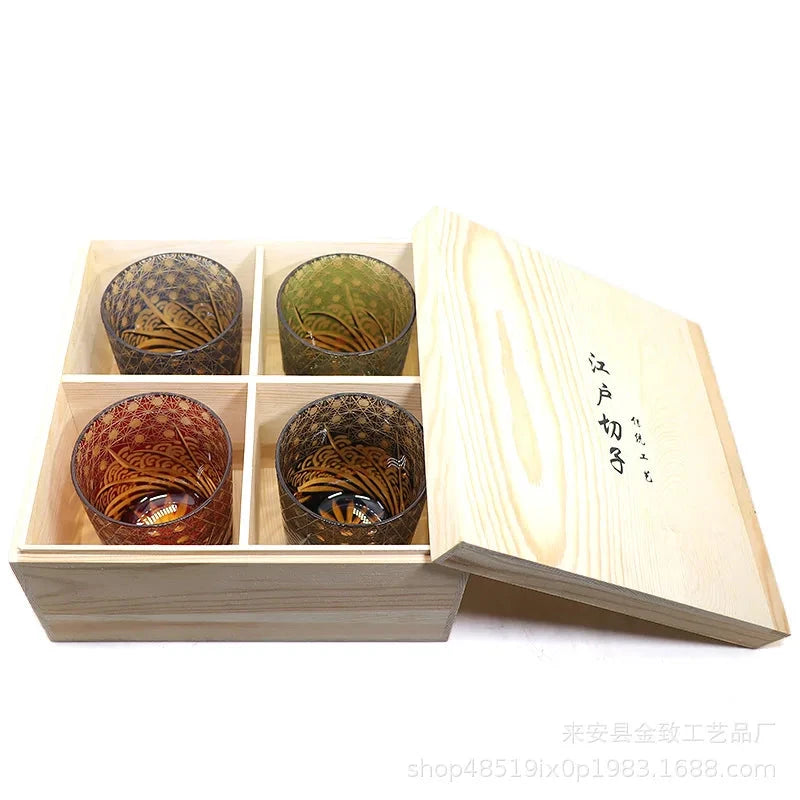 Classic Design Whiskey Wine Beer Water Cup Hand-Carved Foreign Shot Glass with Luxury Gift Box Julia M LifeStyles