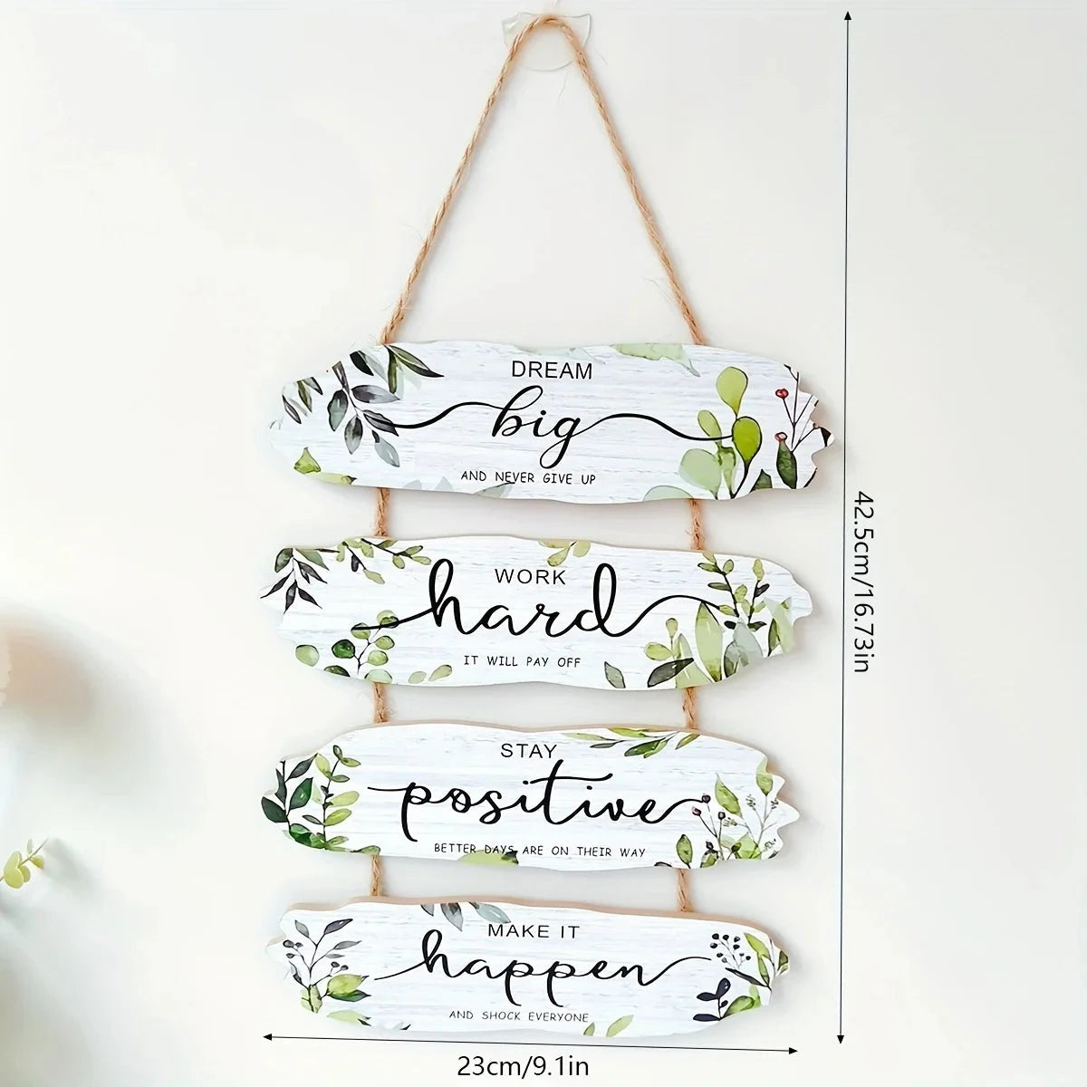 Wooden Inspirational Hanging Wall Art with Rope for Home Decor Julia M LifeStyles