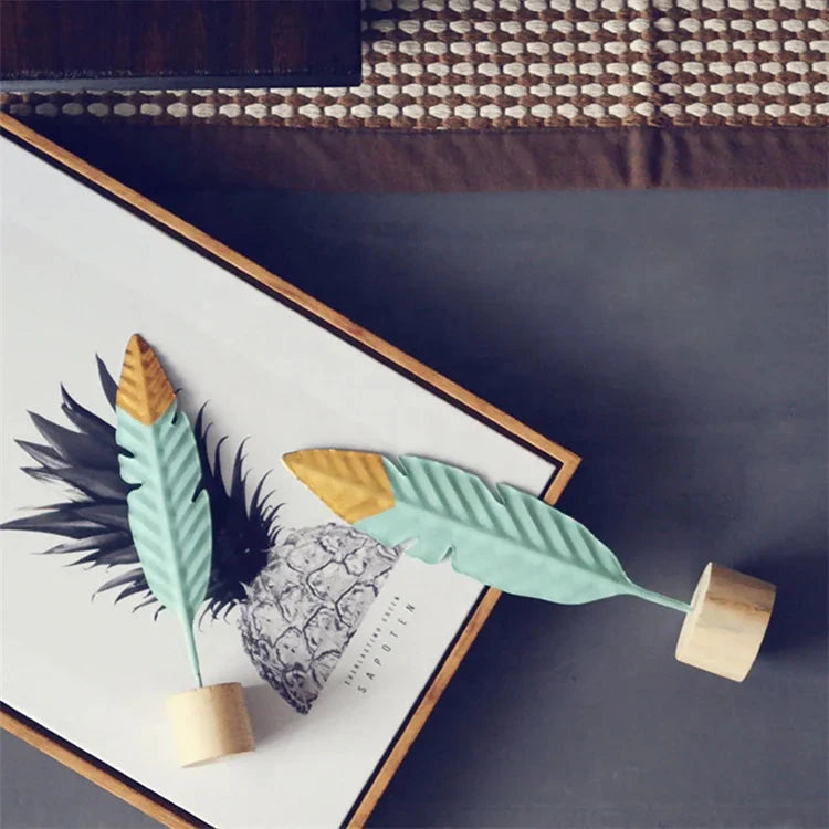 Modern Wrought Iron Feather Desktop Decor Julia M LifeStyles