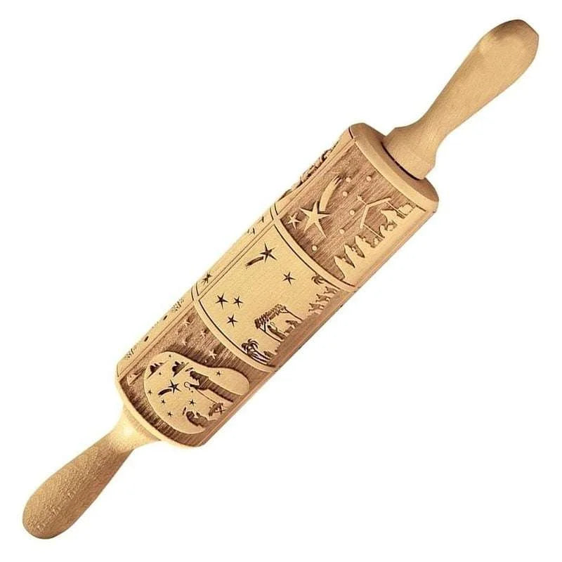 Julia M Rolling Pin with Pattern - Elevate Your Baking Game Julia M Rolling Pin with Pattern - Elevate Your Baking Game 3256803991185674-Phoenix flower Dough Wheels 32