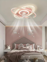 Kids Pink Ceiling Fan with Light and Starry Design for Children's Rooms - Julia M LifeStyles