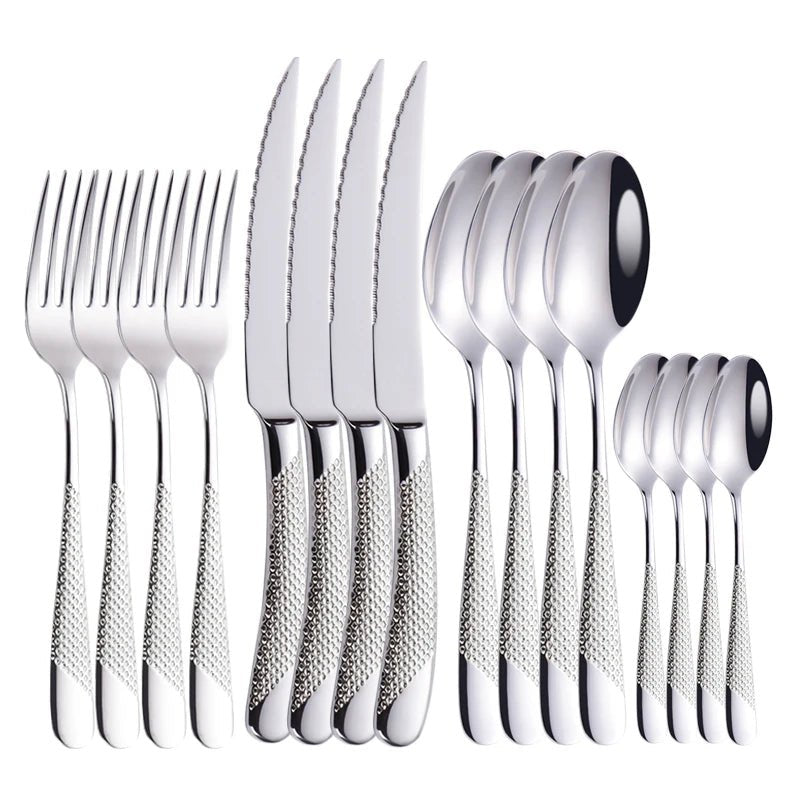 Luxurious Gold Inlay Stainless Steel Dinnerware Set 🍽️ - Julia M LifeStyles