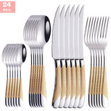 Luxurious Gold Inlay Stainless Steel Dinnerware Set 🍽️ - Julia M LifeStyles