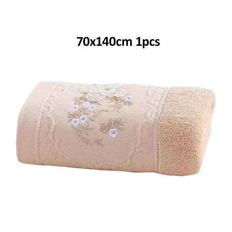 Luxury Bath Towel Gift Set 1/2pcs Bath Towels for Adults Cotton Large 70*140 Lace Embroidered Terry Towels 35*75cm Face Towels Luxury Bath Towel Gift Set 1/2pcs Bath Towels for Adults Cotton Large 70*140 Lace Embroidered Terry Towels 35*75cm Face Towels 3256803453110806-cream white 53