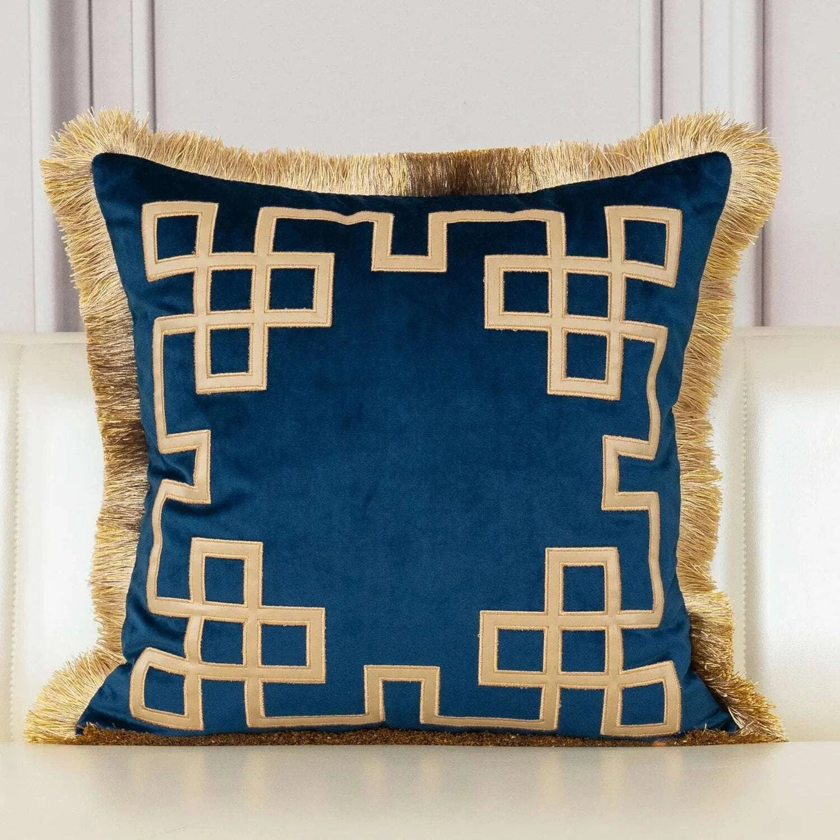 Luxury Embroidered Velvet Cushion Cover with Tassel - Julia M LifeStyles