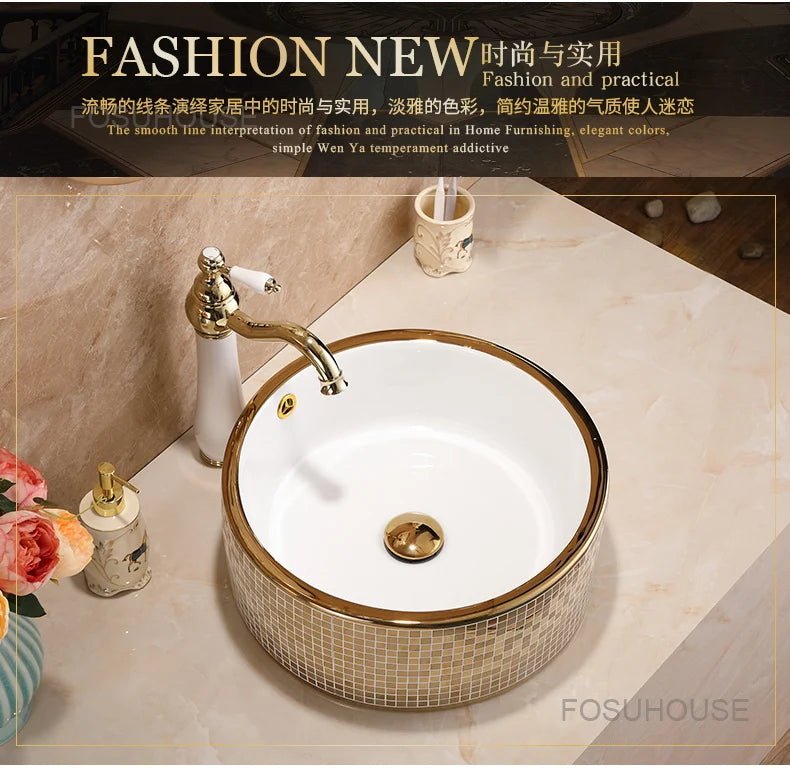 Luxury Oval Ceramic Bathroom Sink - 12L Capacity - Julia M LifeStyles