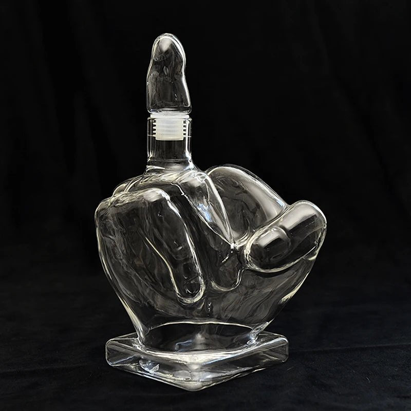 Middle Finger Shaped Glass Decanter by Julia M LifeStyles - Julia M LifeStyles