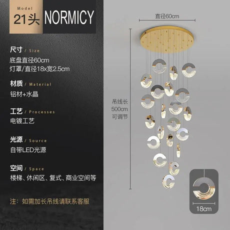Modern C - type Crystal Pendant Lamp for Luxury Interiors - Julia M LifeStyles