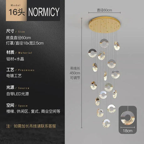 Modern C - type Crystal Pendant Lamp for Luxury Interiors - Julia M LifeStyles