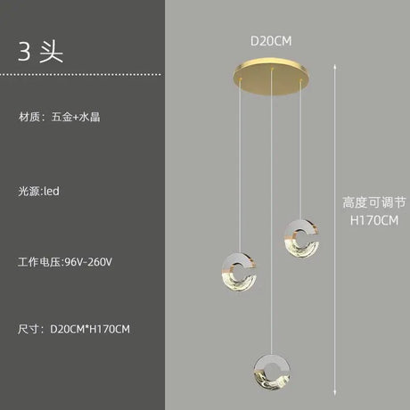 Modern C-type Crystal Pendant Lamp for Luxury Interiors - Julia M LifeStyles