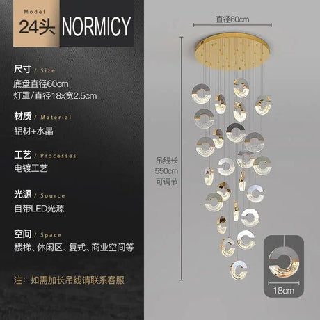 Modern C-type Crystal Pendant Lamp for Luxury Interiors - Julia M LifeStyles