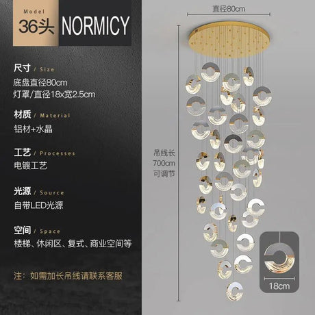 Modern C - type Crystal Pendant Lamp for Luxury Interiors - Julia M LifeStyles