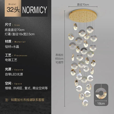 Modern C - type Crystal Pendant Lamp for Luxury Interiors - Julia M LifeStyles