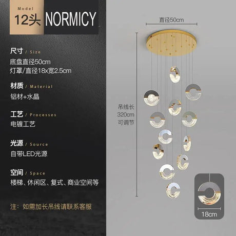 Modern C-type Crystal Pendant Lamp for Luxury Interiors - Julia M LifeStyles