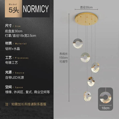 Modern C-type Crystal Pendant Lamp for Luxury Interiors - Julia M LifeStyles