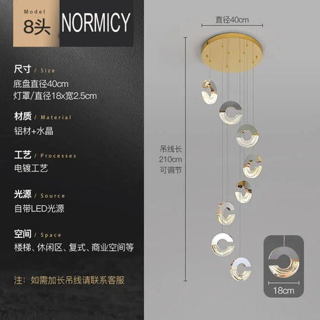 Modern C - type Crystal Pendant Lamp for Luxury Interiors - Julia M LifeStyles