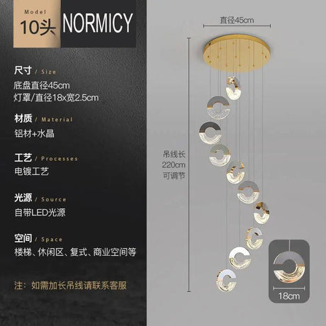 Modern C-type Crystal Pendant Lamp for Luxury Interiors - Julia M LifeStyles
