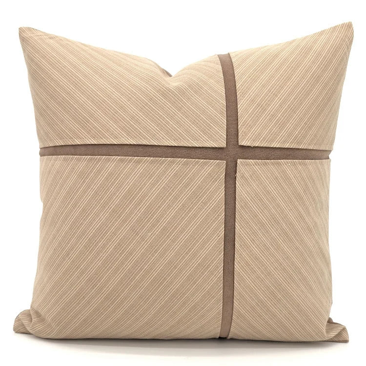 Modern Coffee Colour Cushion Cover with Gold Buckle - Julia M LifeStyles