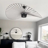 Modern French Designer Straw Hat Chandelier with LED Lighting - Julia M LifeStyles