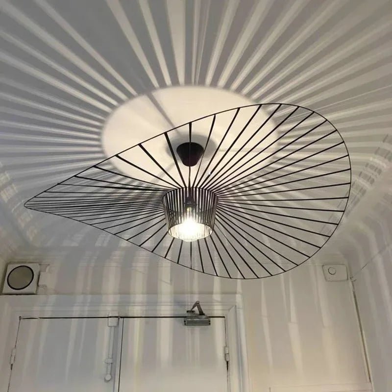 Modern French Designer Straw Hat Chandelier with LED Lighting - Julia M LifeStyles