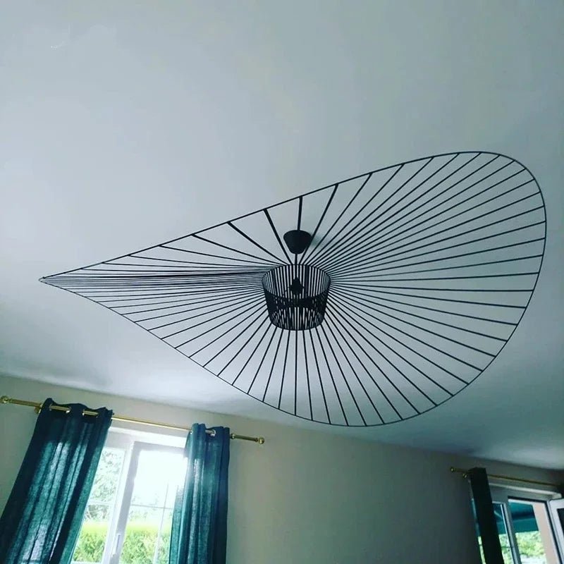 Modern French Designer Straw Hat Chandelier with LED Lighting - Julia M LifeStyles
