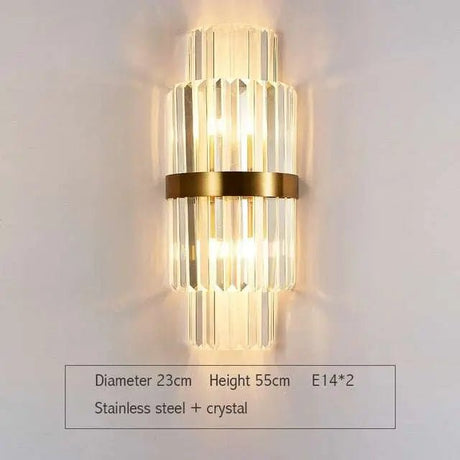 Modern Light Luxury Crystal Gold Wall Lamps - Julia M LifeStyles