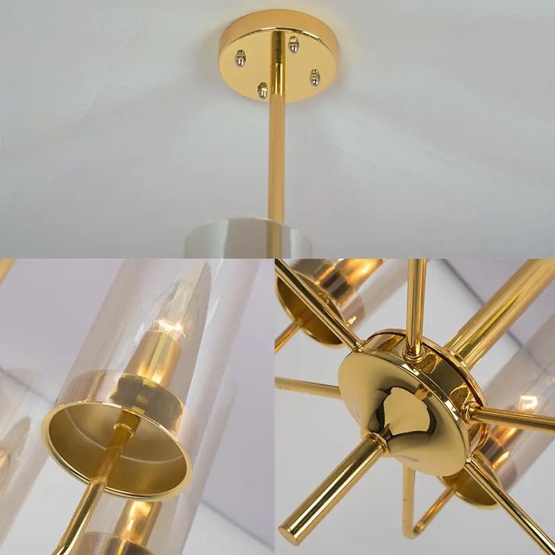 Modern Luxury Glass Chandelier with 6-15 Heads in Blue/Cognac - Julia M LifeStyles