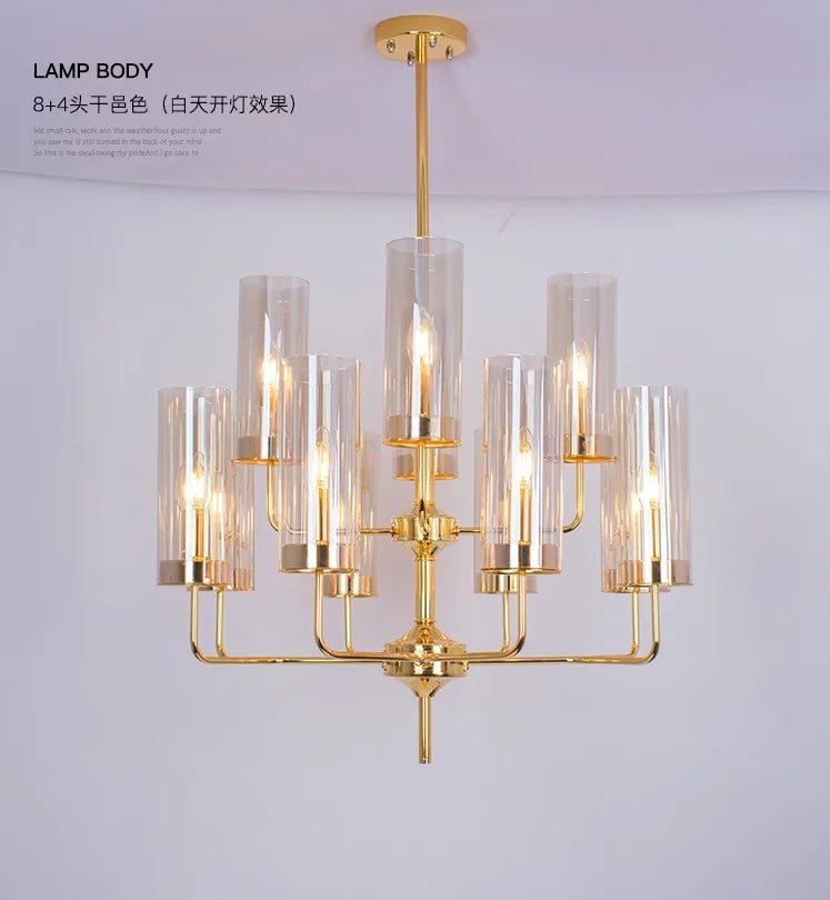 Modern Luxury Glass Chandelier with 6-15 Heads in Blue/Cognac - Julia M LifeStyles