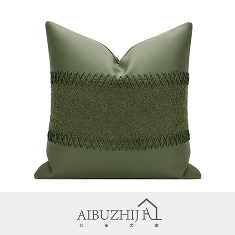 Modern Minimalist Ins Style Cream Style Pillow Classy Green Abstract Graphic Accessible Luxury Classy Hotel Sofa Cushion - Julia M LifeStyles