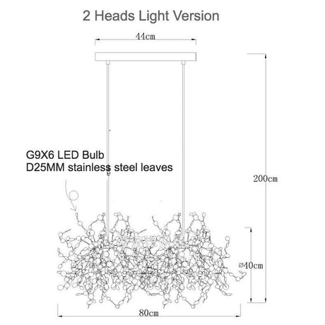 Nordic Modern Personality Stainless Steel Chrome Leaf LED Chandelier Nordic Modern Personality Stainless Steel Chrome Leaf LED Chandelier 3256801809320504-1 head-Cold White-Golden chandeliers 105
